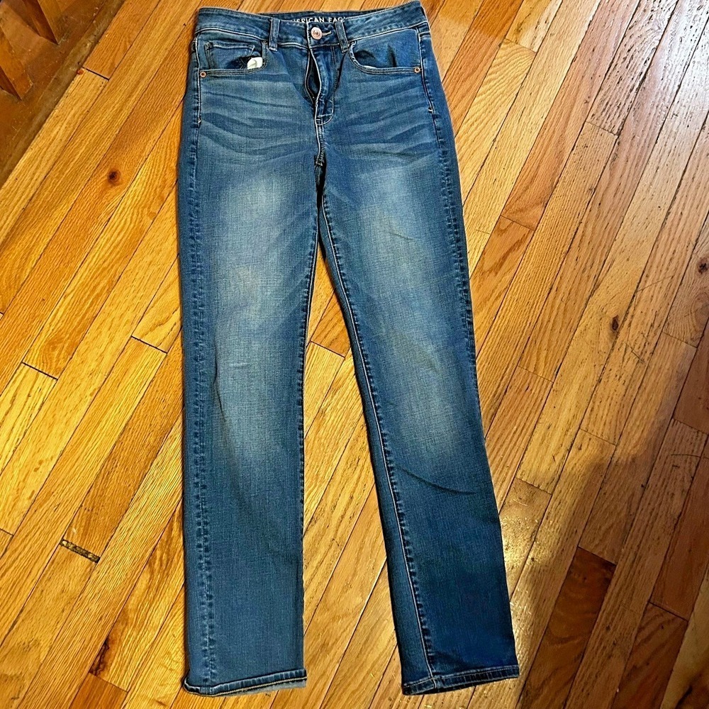 American Eagle High Rise Skinny Jeans Medium Wash Denim Size 4 Regular T16-36